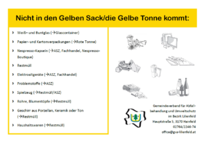 Nicht in die Gelbe Tonne